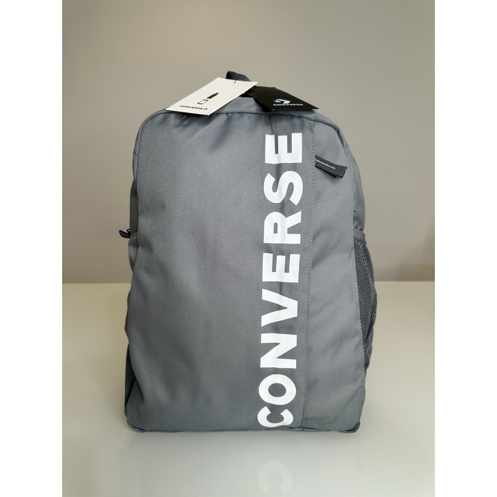 Converse Speed 2 Backpack Grey White Logo School Travel Bag 10018262-A04 NWT OS